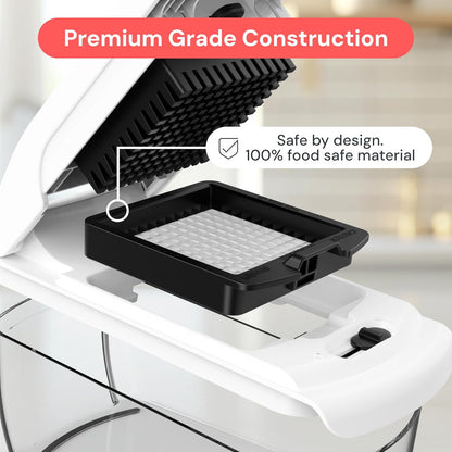 the Original Pro Chopper - Vegetable Chopper and Spiralizer, Food Chopper with Container, Fruit Slicer, Kitchen Gadgets & Gifts, Home Essentials (4 in 1, White)