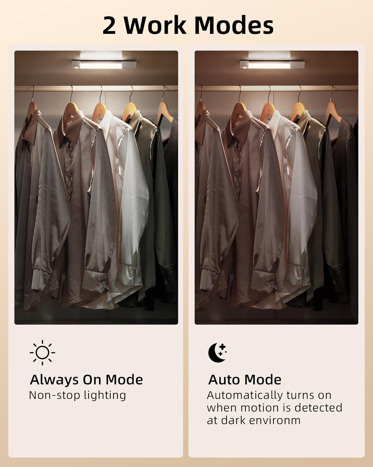 3 Pack 7” Motion Sensor Light Indoor, Wireless under Cabinet Lighting, 30 LED Rechargeable Closet Lights, Dimmable, 3 Color Temperatures, Counter Lights for Wardrobe, Pantry, Bedroom, Kitchen